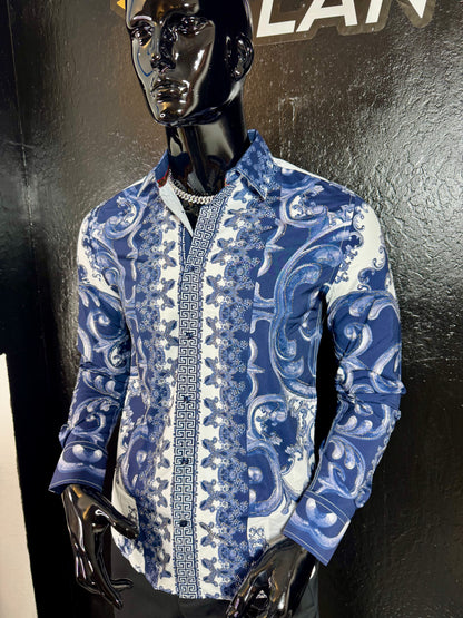 Galan Rhinestone Long Sleeve Dress Shirt