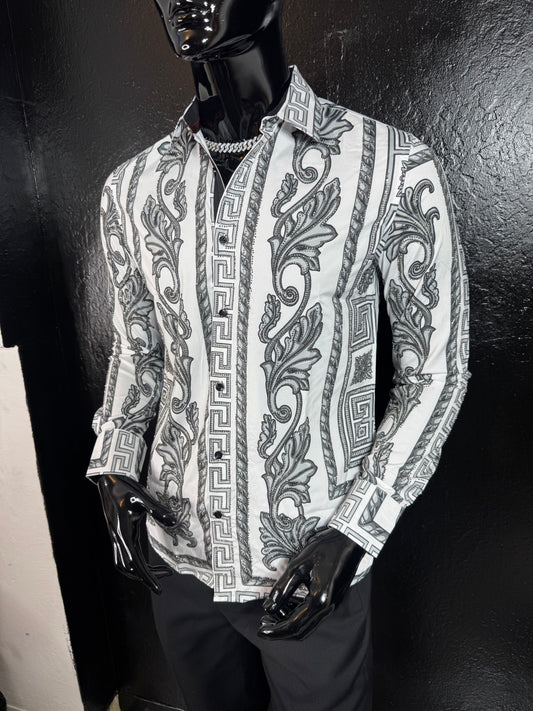 Galan Rhinestone Long Sleeve Dress Shirt