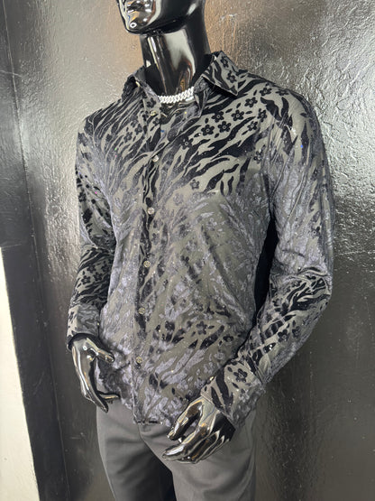 Galan Sequin Long Sleeve Dress Shirt